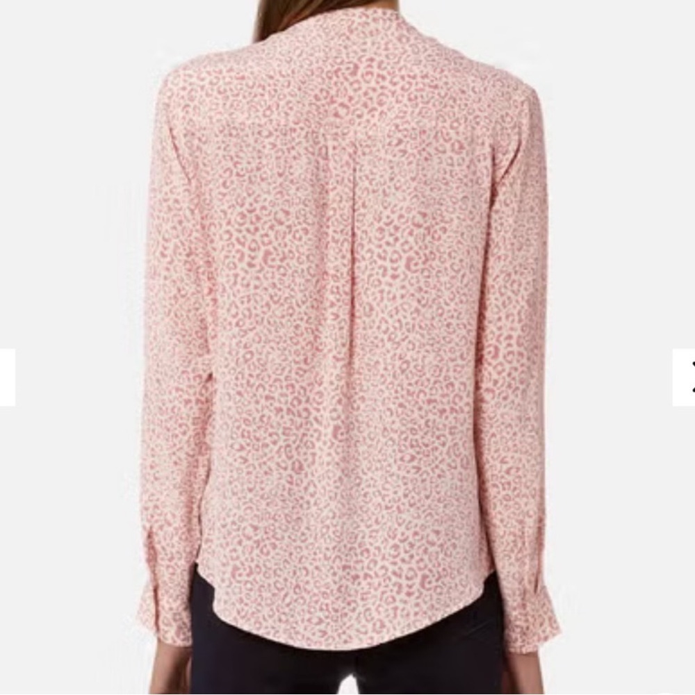 Rails colette blush cheetah long sleeve silk button down tie front pink small - Picture 2 of 9